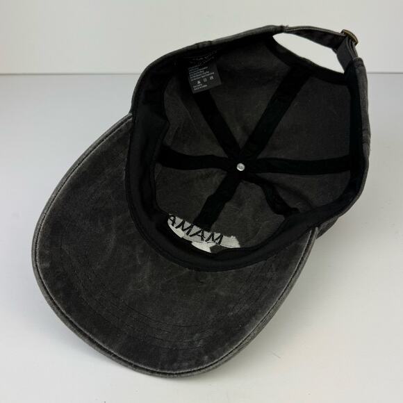 David and Young Mama Bear Charcoal Black Wash Strapback Dad Hat - Picture 6 of 7